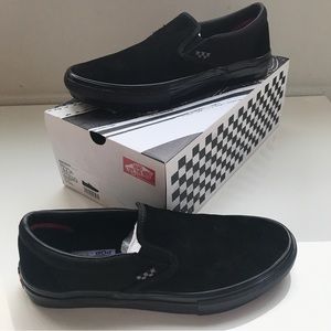 Vans slip on pro black out mens size 9.5